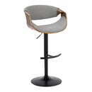 Curvo - Mid Century Modern Adjustable Barstool With Swivel & Rounded T Footrest (Set of 2) by HouseOfZazla