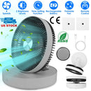 Foldable Rechargeable LED Desk Fan Wall Mounted Fan with Magnetic Remote Hanging Oscillating Fan with 4 Speeds 2 Brightness Time Setting Automatic Rot