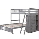 Bunk Bed With 6 Drawers And Flexible Shelves, Bottom Bed With Wheels by HouseOfZazla