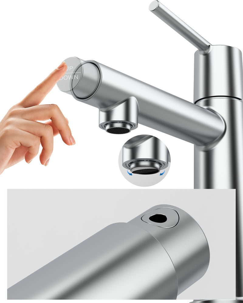 Chrome Single Handle Bathroom Faucet for 1 or 3 Holes, photo 7 of 10