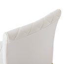 7-Piece Modern Dining Table Set, Rectangular Marble Texture Kitchen Table and 6 PU leather Chairs with X-Shaped Gold Steel Pipe Legs for Dining Room (White)