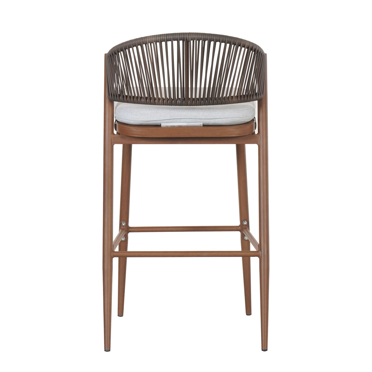 Outdoor Bar Height Metal Frame Counter Stools with Scallop-Shaped Backrest & Water-Resistant Cushions, photo 23 of 40