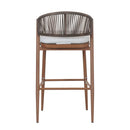 Outdoor Bar Height Metal Frame Counter Stools with Scallop-Shaped Backrest & Water-Resistant Cushions by HouseOfZazla