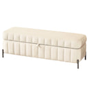 Wide Upholstered Storage Soft Bench Ottoman With Metal Legs by HouseOfZazla