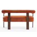 Round Armrest Loveseat (Dark Orange + Brown) by HouseOfZazla