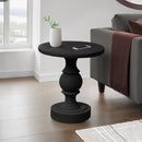 Round Accent Table, Indoor / Outdoor - Black by HouseOfZazla