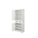 71" Kitchen Pantry Storage Cabinet, with 4 Doors, Drawer, 2 Adjustable Shelves, Freestanding Cupboard for Dining Room Living Room, Laundry-White