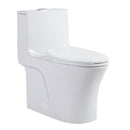 Elegant One Piece Toilet With Tornado Dual Flush, Siphonic S Trap 12", Soft Close Seat, Dual Flush, Ada Height, Glossy - Gloss White by HouseOfZazla