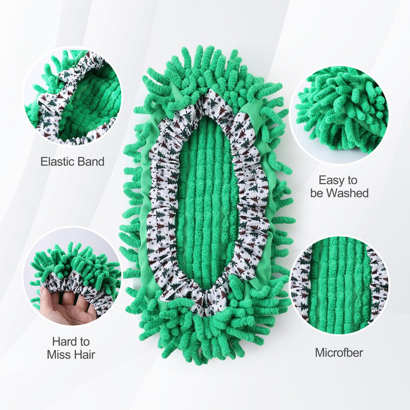 Microfiber Mop Slippers For Floor Cleaning, Machine Washable, 3 Pieces - Blue / Green / Red, photo 5 of 15