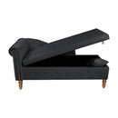 Chaise Lounge Indoor, Lounge Chair For Bedroom With Storage & Pillow, Modern Upholstered Rolled Arm Chase Lounge For Sleeping With Nailhead Trim For Living Room Bedroom Office by HouseOfZazla