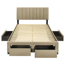 Wheatland 4-drawer Upholstered Full Storage Bed Light Brown