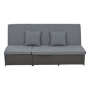 Walker Edison | Wicker Outdoor Double Sunbed Set