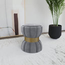 Inez - Round Upholstered Ottoman by HouseOfZazla