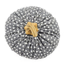 Pumpkin Ornament Decor For Holiday Harvest Festival Fall Festival & Thanksgiving (Set of 3) - White / Gray