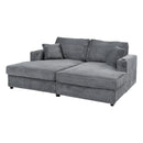 Oversized Loveseat Chaise With 2 USB Ports, 2 Cup Holders And 2 Throw Pillows by HouseOfZazla
