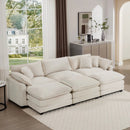 Modern Oversized Modular Cushion Sofa With Ottoman, Low Back, Deep Seating Sofa Set by Unique Piece Furniture