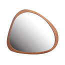 Asymmetrical Wall Mirror Wooden Framed Mirror Large Sized Dressing Mirror, For Living Room, Bedroom, Bathroom, Hallway Or Entry Way - Natural Wood by HouseOfZazla