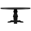 Allende - Round Dining Pedestal Table With Carved Base - Black