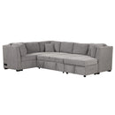 U-Shaped Sectional Sofa Pull Out Sofa Bed With Two USB Ports, Two Power Sockets, Three Back Pillows And A Storage Chaise For Living Room by HouseOfZazla