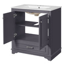 Bathroom Vanity With Sink, Cabinet & 2 Soft Closing Doors & Adjustable Shelf