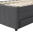 Upholstered Platform Bed With Twin Size Trundle And 3 Drawers by HouseOfZazla