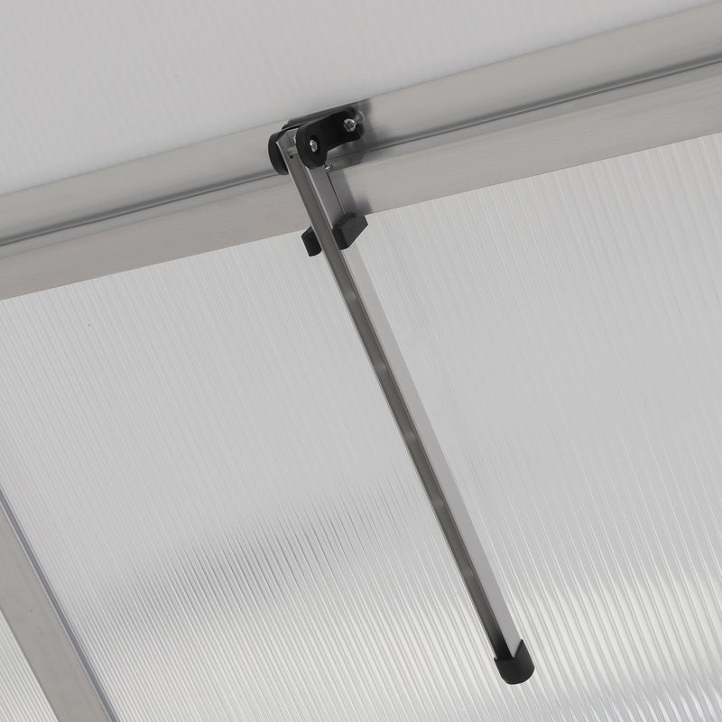 6x8 FT Polycarbonate Greenhouse, Outdoor Walk-in Green House with Vent Window, Hinged Door, Rain Gutter, Heavy-Duty Aluminum Hot House for Backyard Garden