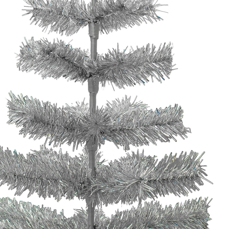 Silver Tinsel Christmas Tree