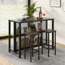 36 Inch 3-Tier Bar Table with Storage Metal Frame Adjustable Foot Pads for Dining Room by LJGDeals