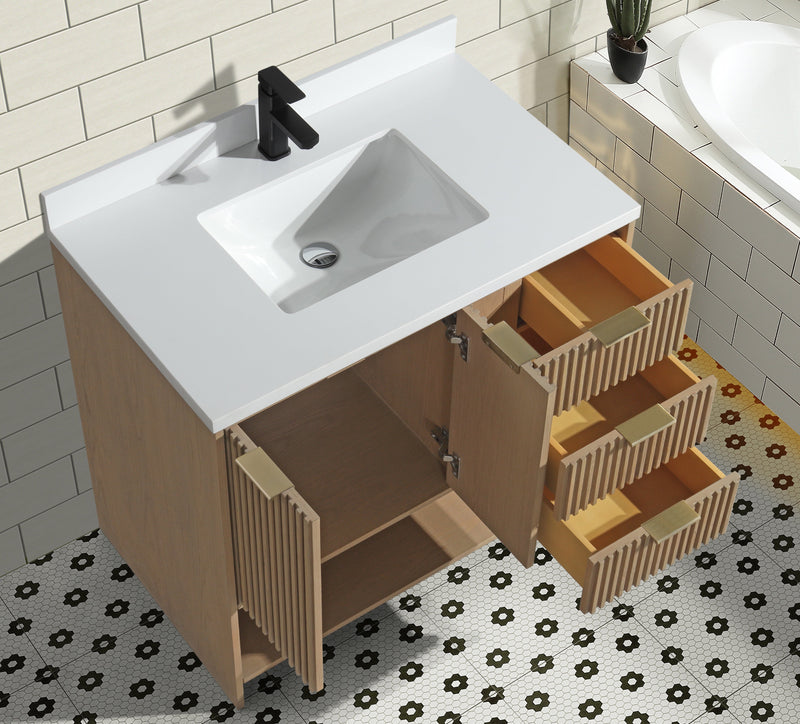 San Diego 36" Freestanding Bathroom Vanity Oak