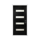[36X80-Inch] Nuvia Contemporary Frosted Glass Fiberglass Left Inswing Front Door With 6-9/16 White Vinyl Frame (SAK78420) by SAKSBY WHOLESALE