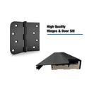 [36X80-Inch] Nuvia Modern Black Left Inswing Fiberglass Entry Door With 4-9/16 White Vinyl Frame (SAK52910)
