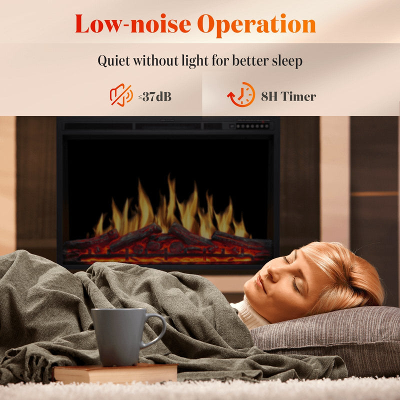 37 Inch Electric Fireplace Insert Adjuatble Flame Colors 939BXB
