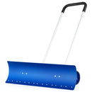 37.5 Inches Aluminum Snow Shovel with Wheels and Bi-Directional Angled Blade-Blue by LJGDeals