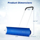 37.5 Inches Aluminum Snow Shovel with Wheels and Bi-Directional Angled Blade-Blue by LJGDeals