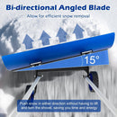 37.5 Inches Aluminum Snow Shovel with Wheels and Bi-Directional Angled Blade-Blue by LJGDeals