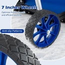 37.5 Inches Aluminum Snow Shovel with Wheels and Bi-Directional Angled Blade-Blue by LJGDeals