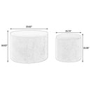 Walker Edison | Chenille 2-Piece Set Round Storage Ottomans