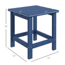 Adirondack Side Table, Square Patio End Table, Weather Resistant 15" Outdoor HDPE Table for Porch, Pool, Balcony, Blue
