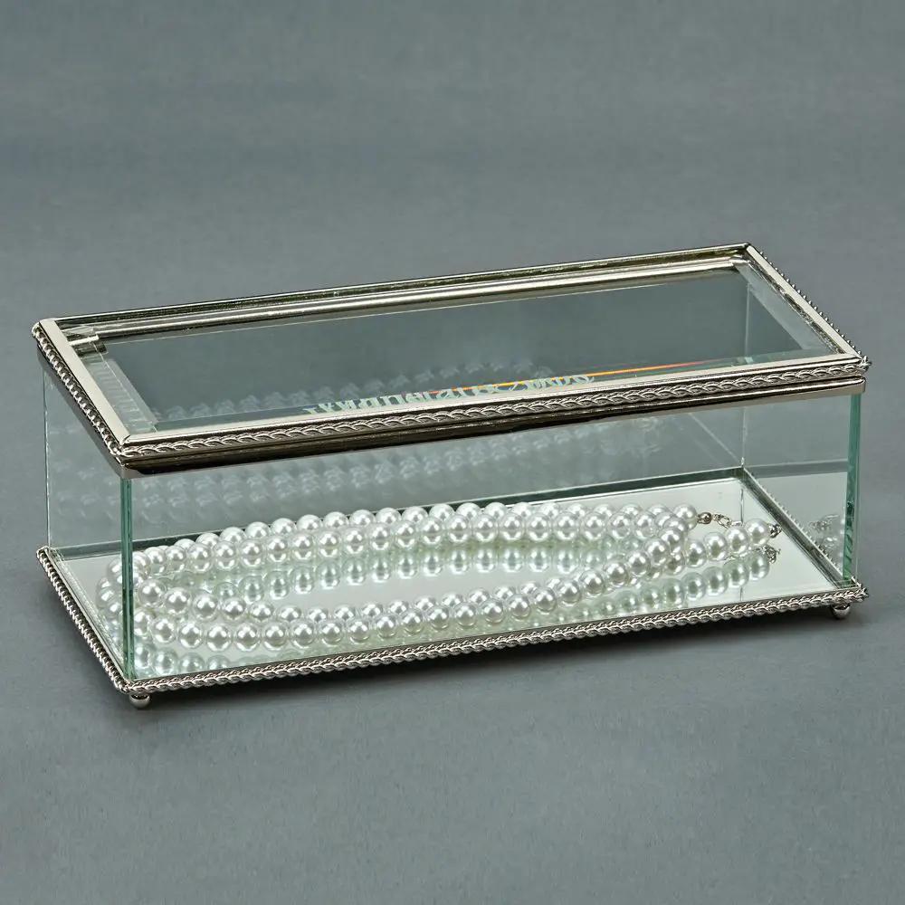 Rectangular Glass Box With Hinged Cover, 8", photo 2 of 3