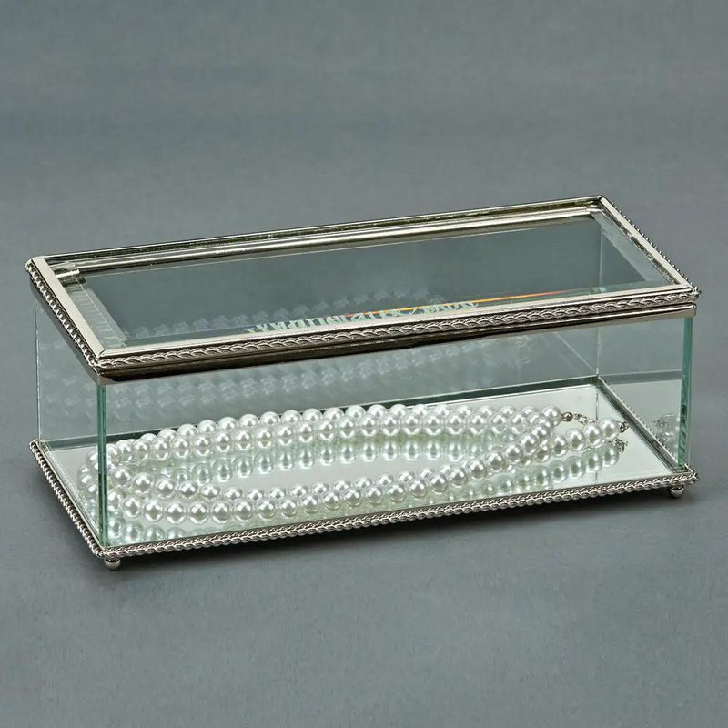 Rectangular Glass Box With Hinged Cover, 8", photo 2 of 3