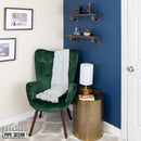 24” Boulder Black Live Edge Wood Shelf with L-Shaped Pipe Brackets (2-Pack)