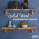 24” Trail Brown Live Edge Wood Shelf with L-Shaped Pipe Brackets (2-Pack)