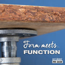 24” Trail Brown Live Edge Wood Shelf with L-Shaped Pipe Brackets (2-Pack)