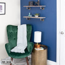 24” Riverstone Grey Live Edge Wood Shelf with L-Shaped Pipe Brackets (2-Pack)