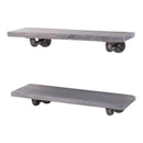 RESTORE Riverstone Grey 24 in. Shelves with L-Shaped Brackets