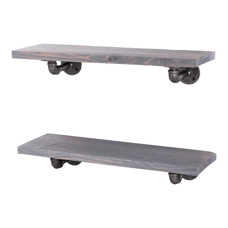 RESTORE Riverstone Grey 24 in. Shelves with L-Shaped Brackets