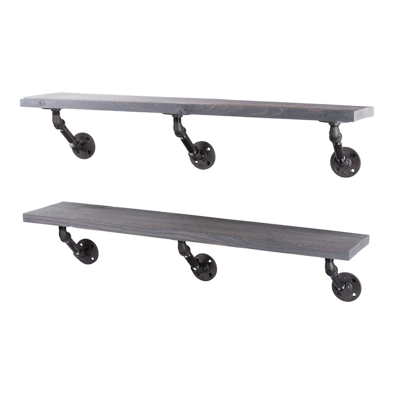 RESTORE Riverstone Grey 36 in. Shelves with Angled Brackets