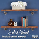 36” Sunset Cedar Live Edge Wood Shelf with L-Shaped Pipe Brackets (2-Pack)