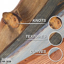 36” Sunset Cedar Live Edge Wood Shelf with L-Shaped Pipe Brackets (2-Pack)