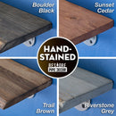 36” Riverstone Grey Live Edge Wood Shelf with L-Shaped Pipe Brackets (2-Pack)